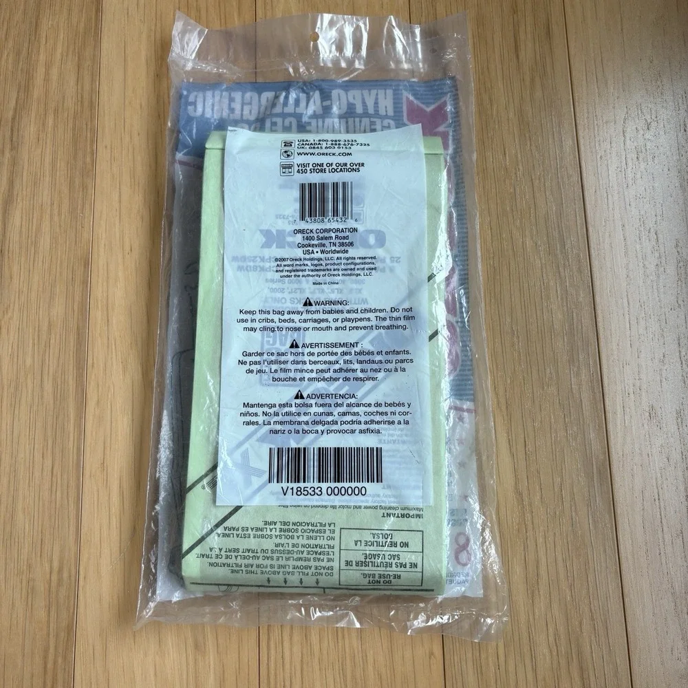 Oreck Hypo-Allergenic Celoc Filter Bags Type CC Part CCPK8DW - 6 Bags